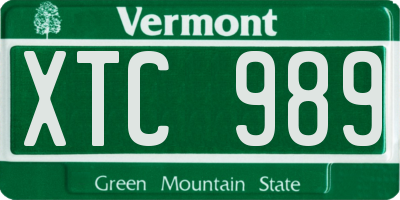 VT license plate XTC989