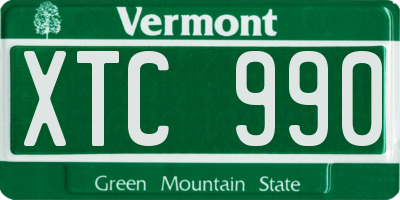 VT license plate XTC990