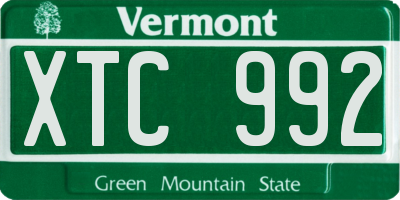 VT license plate XTC992