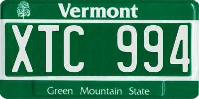 VT license plate XTC994