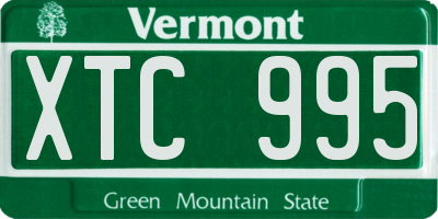 VT license plate XTC995