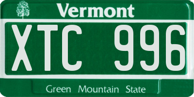 VT license plate XTC996