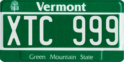 VT license plate XTC999