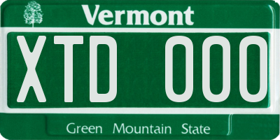 VT license plate XTD000