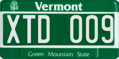 VT license plate XTD009