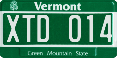VT license plate XTD014