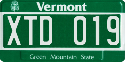 VT license plate XTD019