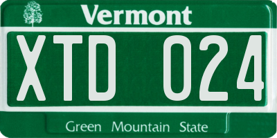 VT license plate XTD024