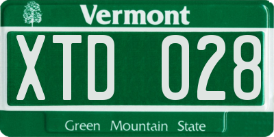 VT license plate XTD028