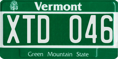 VT license plate XTD046