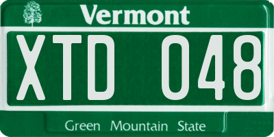 VT license plate XTD048