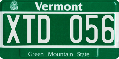 VT license plate XTD056