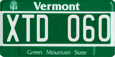 VT license plate XTD060
