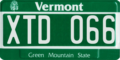 VT license plate XTD066