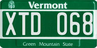 VT license plate XTD068