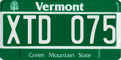VT license plate XTD075
