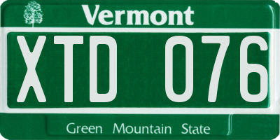 VT license plate XTD076