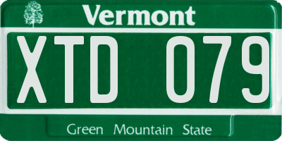 VT license plate XTD079