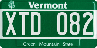 VT license plate XTD082
