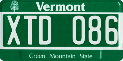 VT license plate XTD086