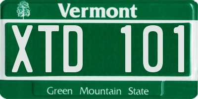 VT license plate XTD101
