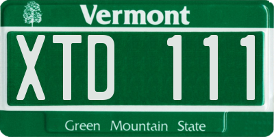 VT license plate XTD111