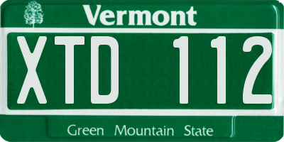 VT license plate XTD112