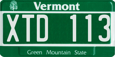 VT license plate XTD113