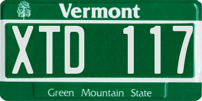 VT license plate XTD117
