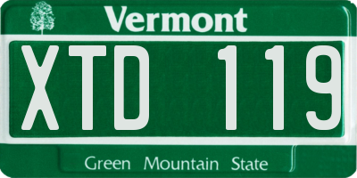 VT license plate XTD119