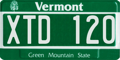 VT license plate XTD120
