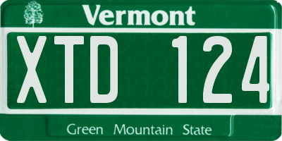 VT license plate XTD124