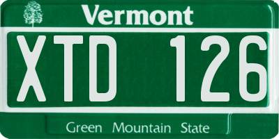 VT license plate XTD126