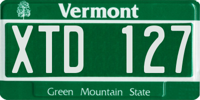 VT license plate XTD127