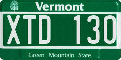 VT license plate XTD130