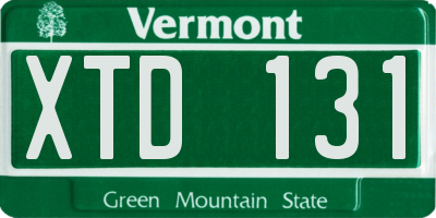VT license plate XTD131