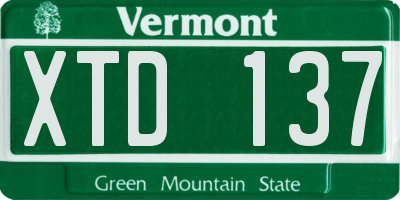 VT license plate XTD137