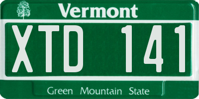 VT license plate XTD141