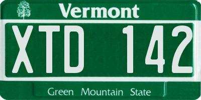VT license plate XTD142