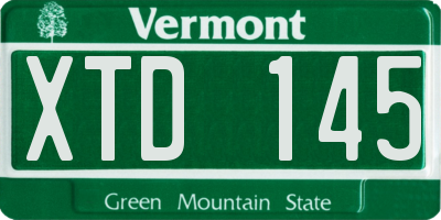 VT license plate XTD145