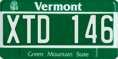 VT license plate XTD146