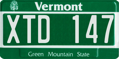 VT license plate XTD147