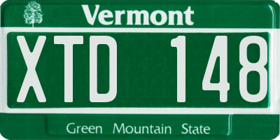 VT license plate XTD148