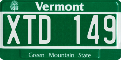 VT license plate XTD149