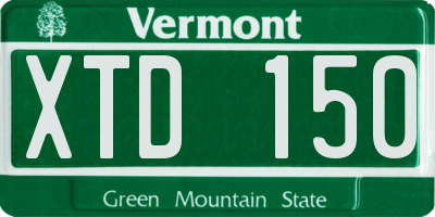 VT license plate XTD150