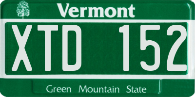 VT license plate XTD152
