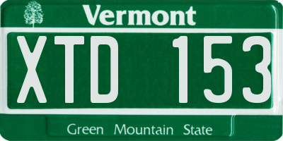 VT license plate XTD153