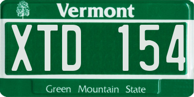 VT license plate XTD154