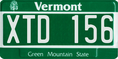 VT license plate XTD156