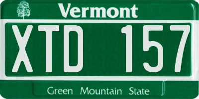 VT license plate XTD157